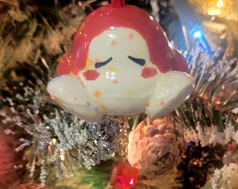 Kirby: WaddleDee Handmade Pottery Ornament | Sun Catcher | Glass Prisms | Christmas | Nintendo