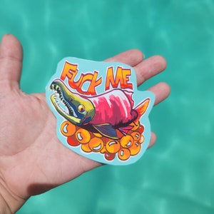 Pegatina de salmón F**K ME