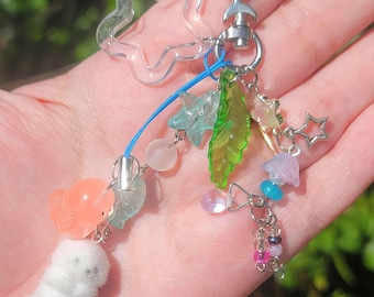 Kawaii Ocean Otter | Flocked Calico Kritter | Sylvanian "forest friend" | keychain | bag charm | Sea | y2k