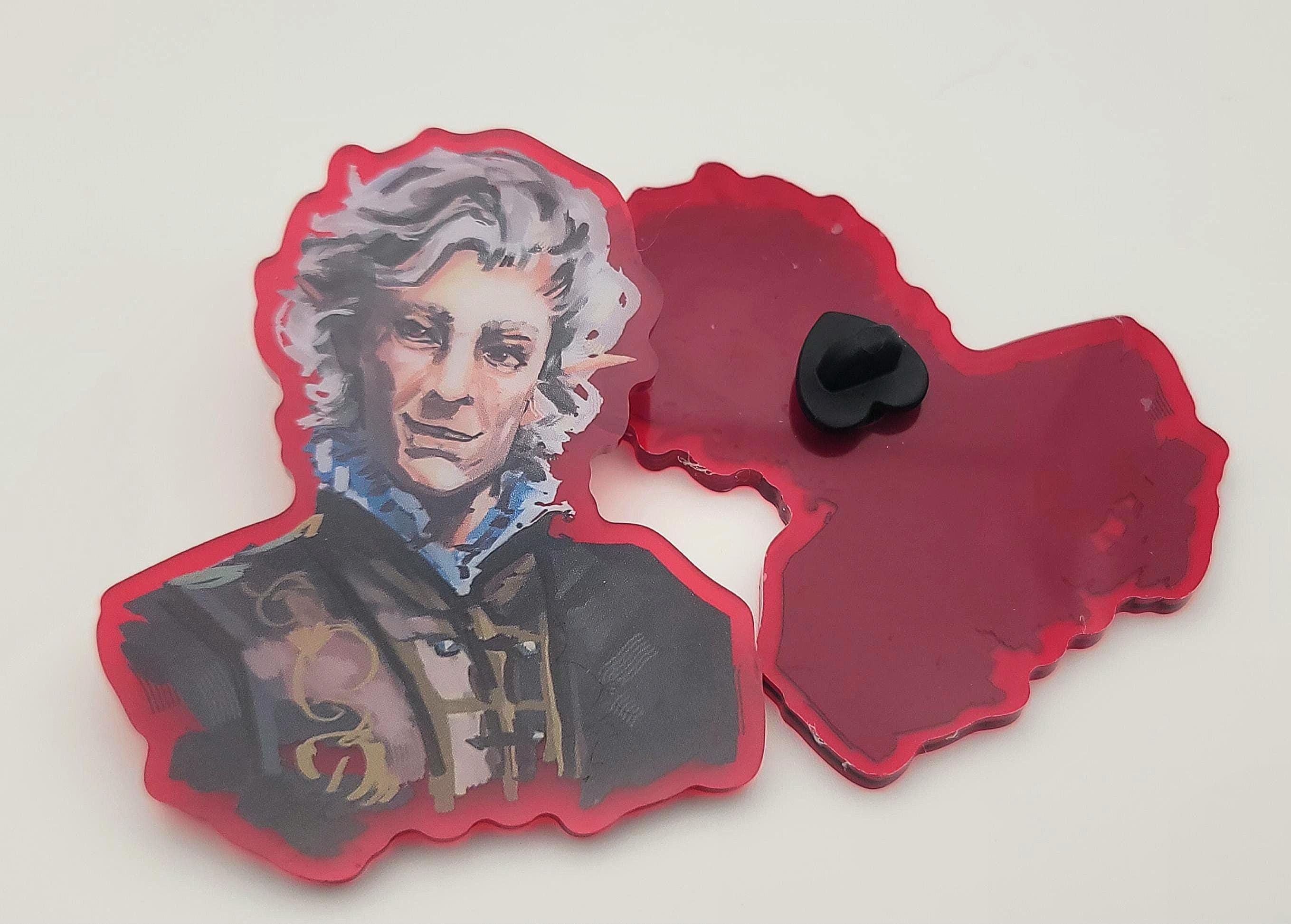 BG3 Astarion Blood Red Acrylic Pin | Vampire | Fan Art | Baulders Gate | 3 inches