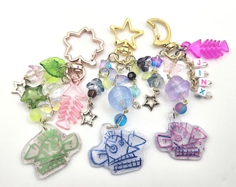 Arcane Bag Charm | The ORIGINAL: Jinx Monkey Bomb Grafiti Keychain | League of Legends |  Handmade | Glass | Y2K | Handmade Phone Charm