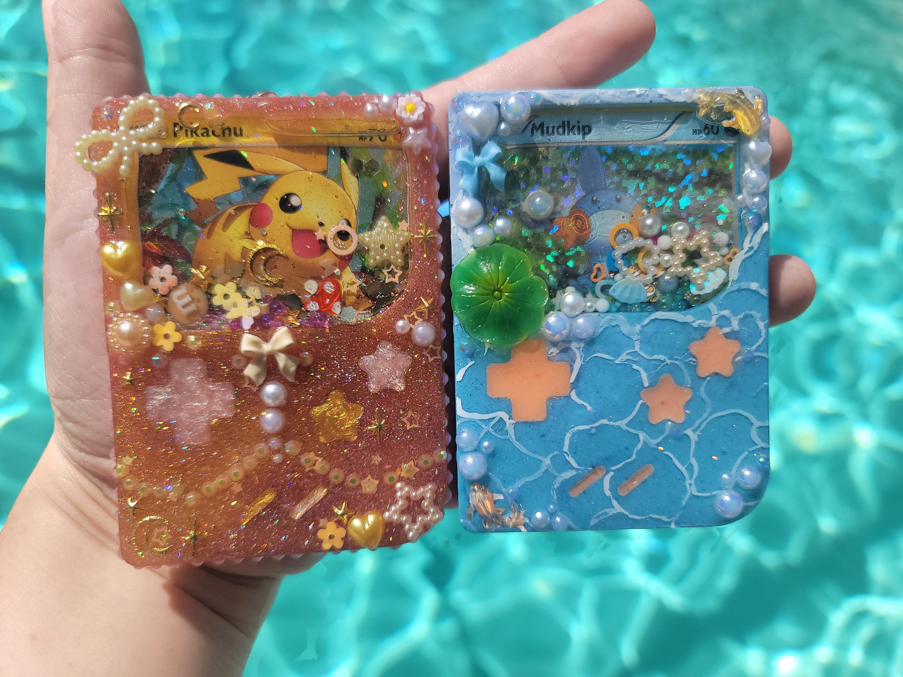 pokemon cards in resin CUSTOM Comission for Pokemon Card: RESIN SHAKER Keychain!