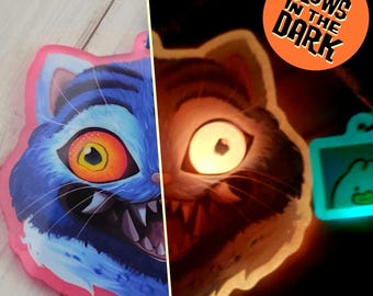Derpy-Kitty | Tiger Glow-In-The Dark 3,5 Zoll Schlüsselanhänger | Dämonenjäger | Minhwa | K-Pop | Katze | Fan Art | Jägerx | Saja Jungen | Taschenanhänger