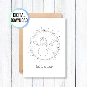 Tarjeta "Que nieve" / Imprimible / Tarjeta de invierno / Tarjeta de felicitación / Descarga instantánea / Tarjeta festiva / Día nevado