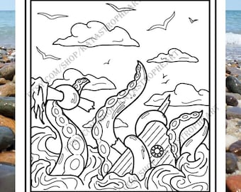 Printable Kraken Coloring Page