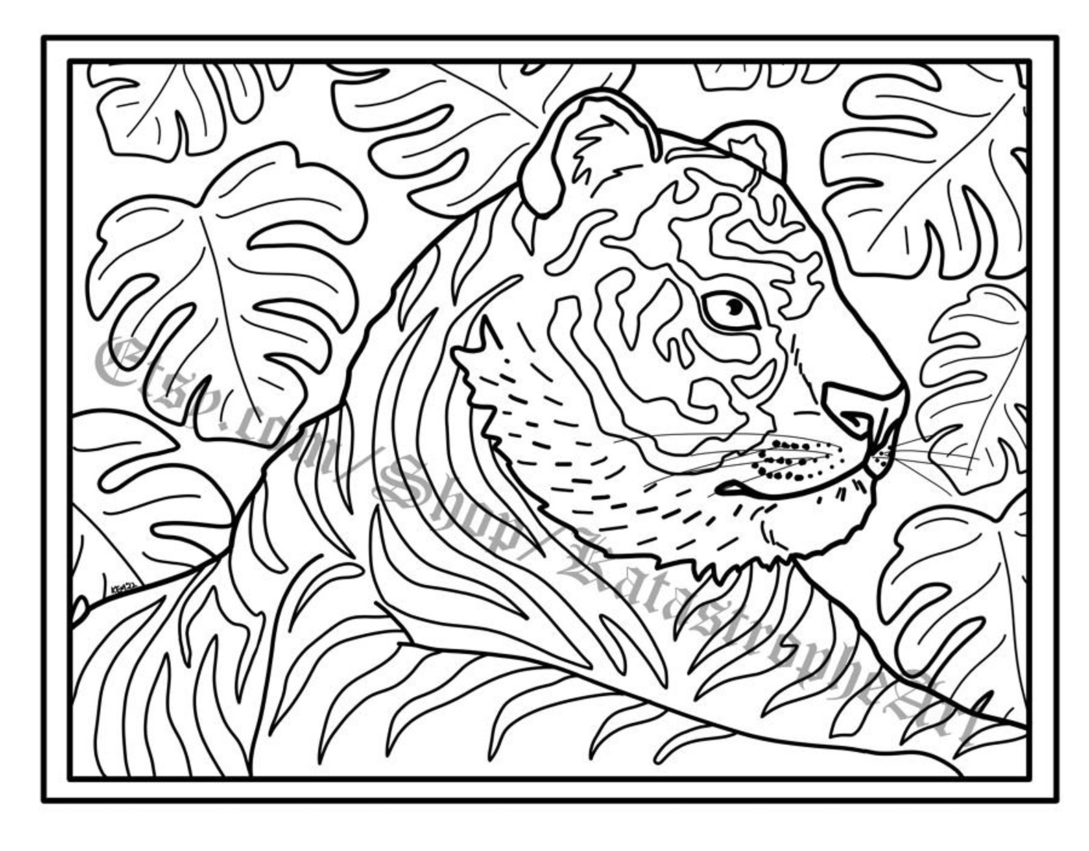 Printable Big Cats Coloring Pages Etsy