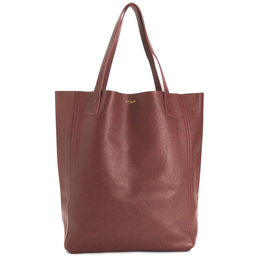 MAC&LOU The Perfect Leather Tote 'Alpha' Burgundy | Etsy