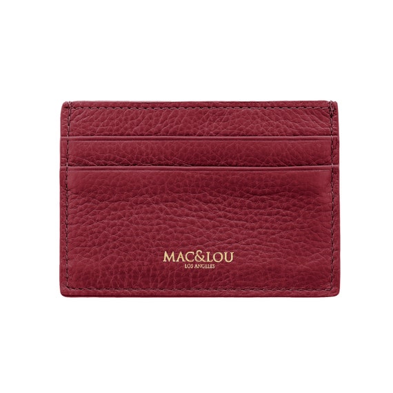 MAC&LOU Italian Leather Unisex Cardholder Wallet Red Wine | Etsy