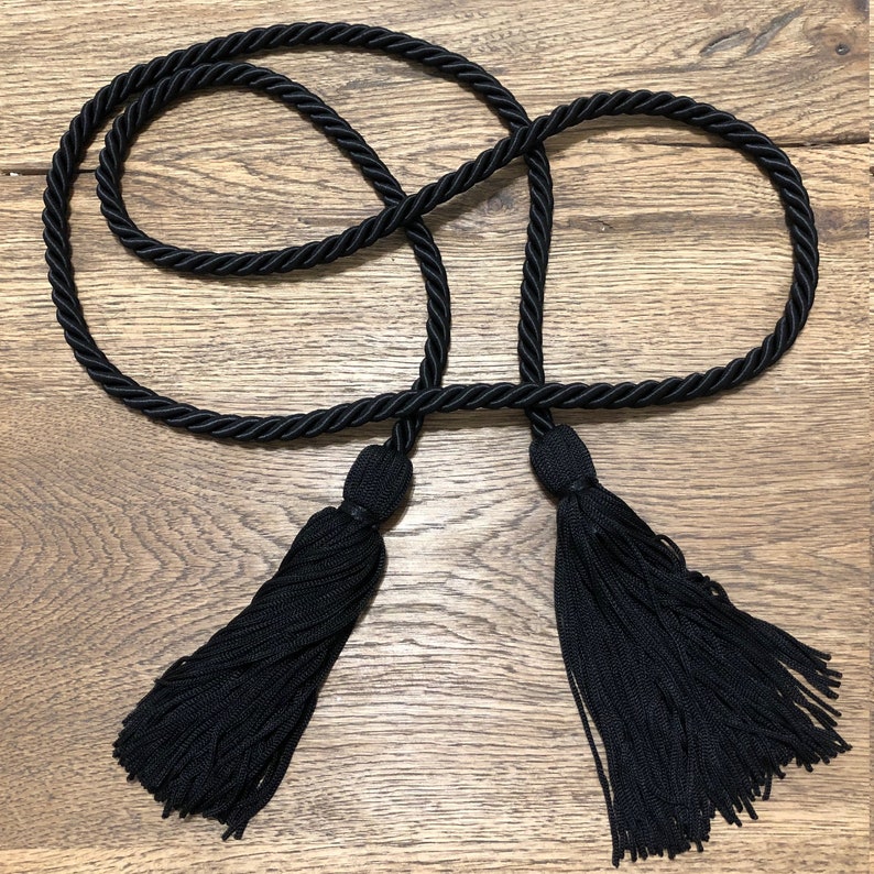 Braided Silk Tassel Rope Belt Nautical Etsy