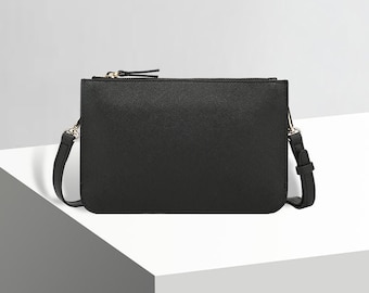 MAC&LOU Le Sac Bandoulière - Cuir Vegan Noir Forêt