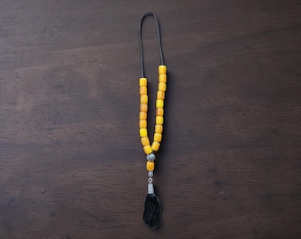 Handmade Greek Komboloi Worry Beads – Oval Resin Beads with Accents – Traditional Prayer Beads from Greece – Gift for Men