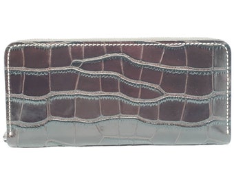MAC&LOU sample ziparound wallet brown crocodile leather