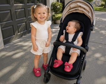 Baby Leather Moccasins with Bow & Fringe | Italian Leather Baby Shoes | Infant Walking Moccasins | Newborn Toddler Shoes | Baby Shower Gift