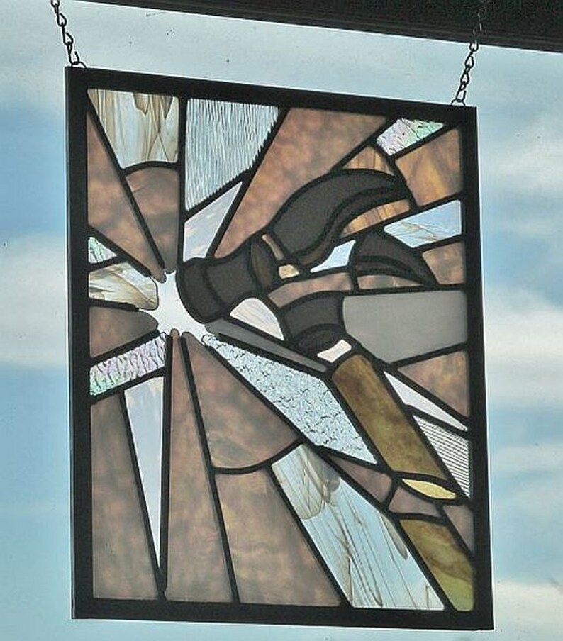 Stained Glass Panel Hammer Shattering Glass Shattering Hammer Etsy