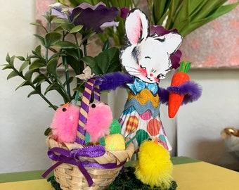 Mini Frühling Ostern Chenille Kaninchen Tisch Regal Dekor