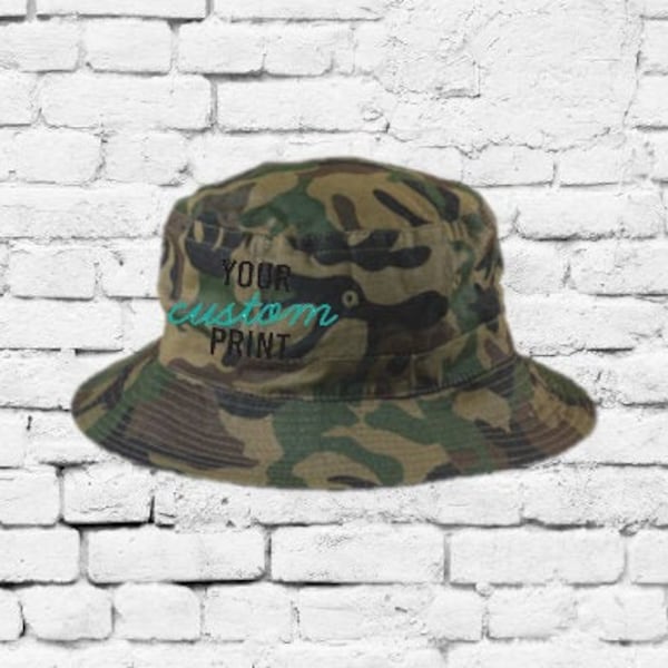 Your Custom Print Embroidered Hat Embroidery Bucket Hat Camo Sun Protection Popular Head wear Camouflage Hunting Camping Shade Hip Style