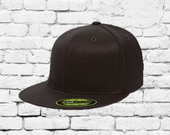 custom fitted flat bill hats