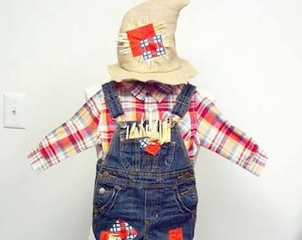 Boys Scarecrow Costume Baby Infant Kids Includes Hat