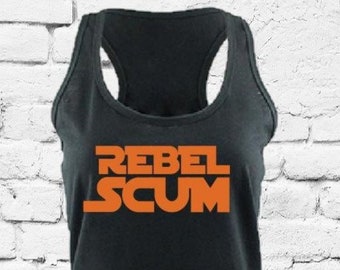 Rebel Scum Darkside Tank Top Women's Racerback Rebel Graphic Tee Custom Colors Personalized