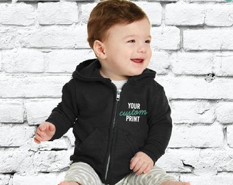 Infant Custom Hoodie Baby Full Zip Jacket Hooded Sweatshirt Heavy Blend Long Sleeve Kangaroo Jacket