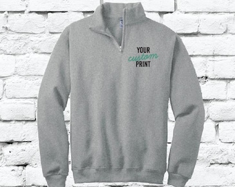 Custom Mens Quarter Zipper Sweatshirt Personalized Sweatshirt Quarter Zip Collar Sweater
