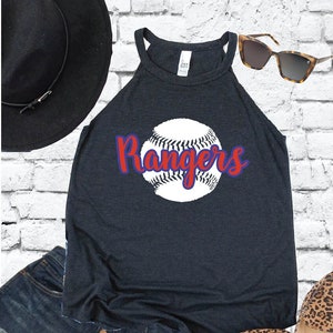 Personalized Baseball Mom Tank Top Sports Shirt Women&#39;s High Neck Cut Graphic Tee
