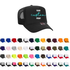 Custom Trucker Hats, Foam Mesh Back Hat, Personalized Snapback, Customizable with Text or Logo