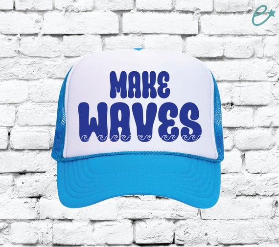 Make Waves Summer Trucker Hat Mesh Back Snapback - Etsy display picture 2
