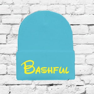 Bashful Hat Custom Embroidery Beanie Dwarf Hat Your Color Choice Seven