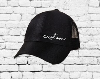 Custom Black Baby Cap Trucker Hat Toddler Infant Snapback Mesh Hat