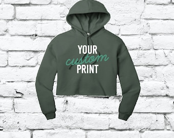 Benutzerdefinierte Druck Crop Hoodie Sweatshirt personalisierte Womens Sweatshirt mit Kapuze beschnittenen Pullover