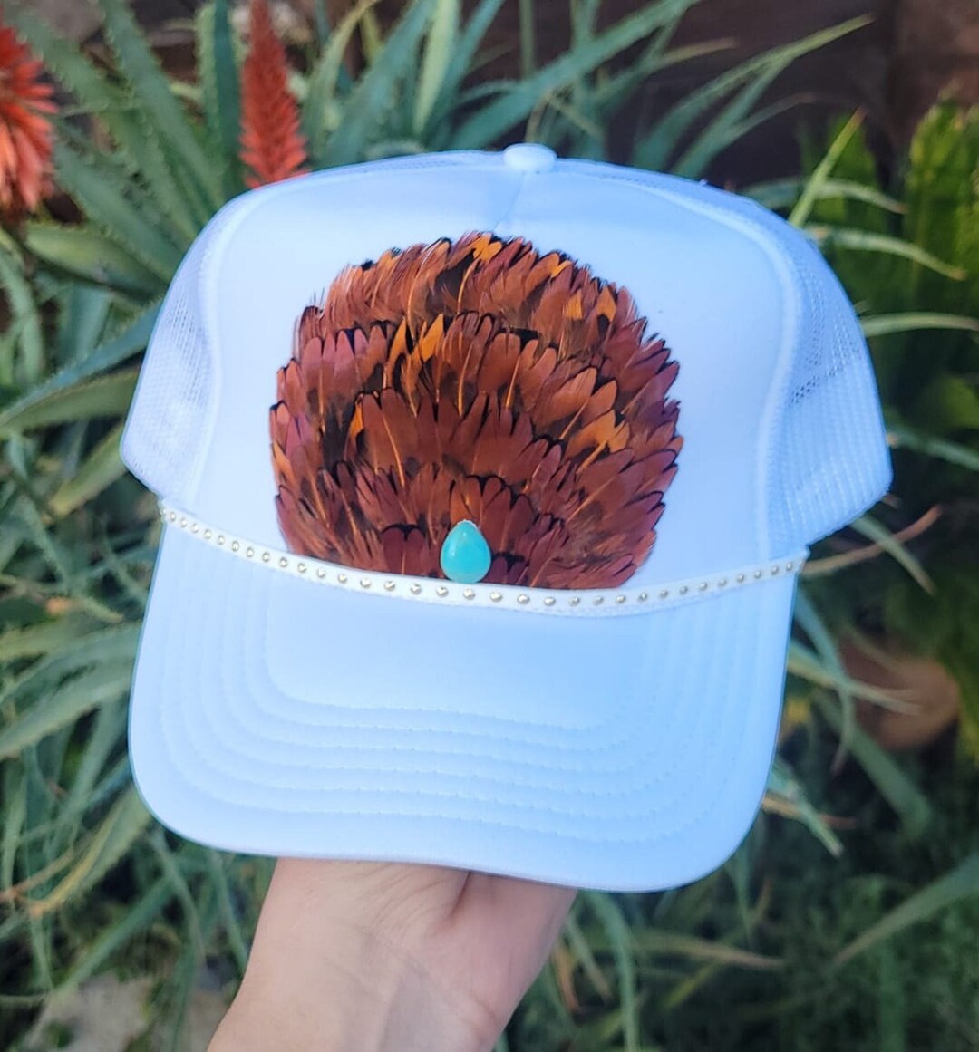 Custom Feather Trucker Hats Pheasant Western Hat - Etsy display picture 1