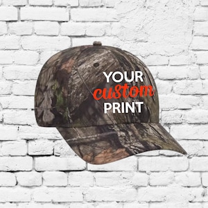 Custom Camo Hat Baseball Cap Custom Embroidery Your Custom Print  Mossy Oak Camouflage Superior Polyester Twill 6 Panel Low Profile