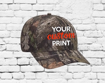 Custom Camo Hat Baseball Cap Custom Embroidery Your Custom Print  Mossy Oak Camouflage Superior Polyester Twill 6 Panel Low Profile