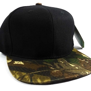 Personalizado bordado Camo sombrero Snapback Camoflauge Brim sólido Camo sombrero Snapback verde ejército gorra bosque Camo caza