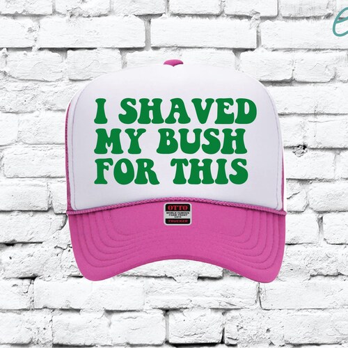 I SHAVED MY BUSH FOR THIS funny Camo Trucker Hat with Gold Text I Shaved My Bush for This Trucker Hats Funny Mesh Back Pool  main image 3