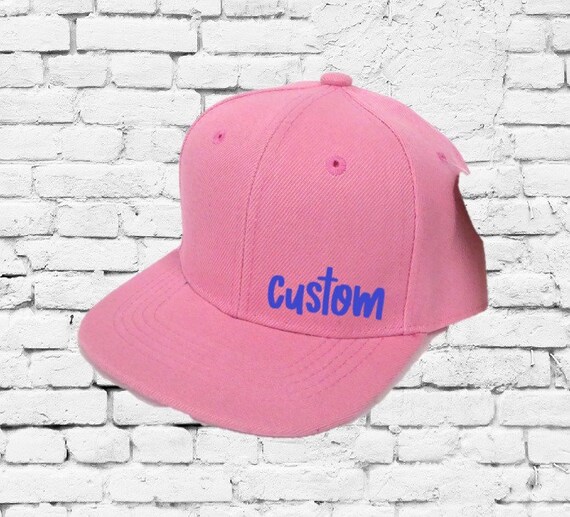 Solid Pink Infant Hat Custom Embroidery 