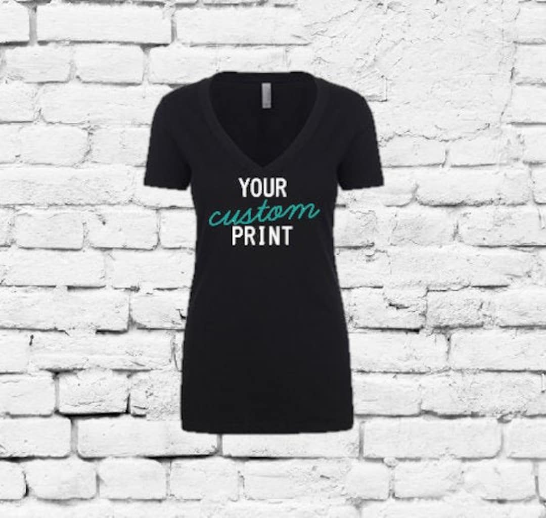 Custom Print Women's V-neck T-shirt Custom Shirt Custom Personalized ...