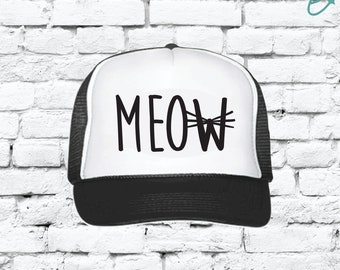 Meow Cute Kitty Cat Hat Custom Trucker Hat Snapback