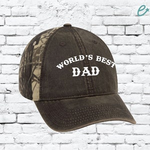 World&#39;s Best Dad Custom Embroidery Camo Daddy Snapback Mossy Camoflauge Hunting Brim Hat Cap Green Camo Hat Oak Leaves Papa Parents