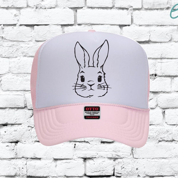 Simpatico cappello da camionista coniglietto Divertente cappello da coniglietto pasquale Snapback con retro in rete