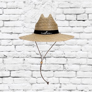 Custom Embroidered Lifeguard Straw Hats