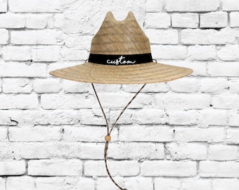 Custom Embroidered Lifeguard Straw Hats