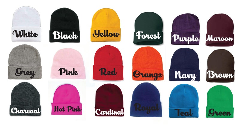 Eric and Ariel Beanies Couples Knit Hats Fun Trip or Travel Hats