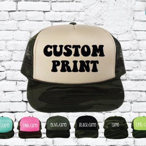 Custom Camo Trucker Hats Two Tone Mesh Back Hat Snapback Party Hats