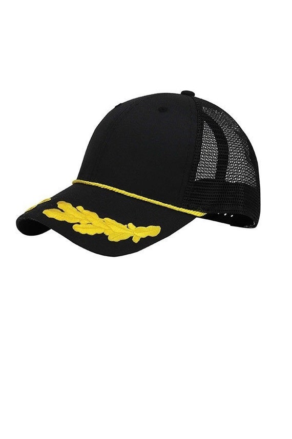 CAPTAINS HELM SUMMER CORD HAT BLACK