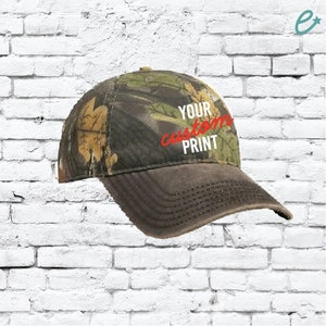 Custom Embroidery Camo Snapback Mossy Camoflauge Hunting Brim Hat Cap Green Camo Hat Oak Leaves