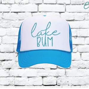 Lake Bum Trucker Hats Boat Life Mesh Back Snapback Wake Boarding Water Ski Boat Day Hat