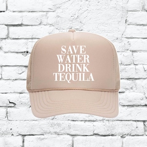 Save Water Drink Tequila Day Drinking Trucker Hat Funny Taco Tuesday Cinco De Mayo Hat Mesh Back Snapback