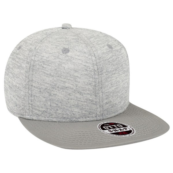 Custom Embroidery Heather Grey Burnout Snapback Grey Static Cap Black Brim 6 Panel Hat Custom Snapback Athletic Breathable Wicked